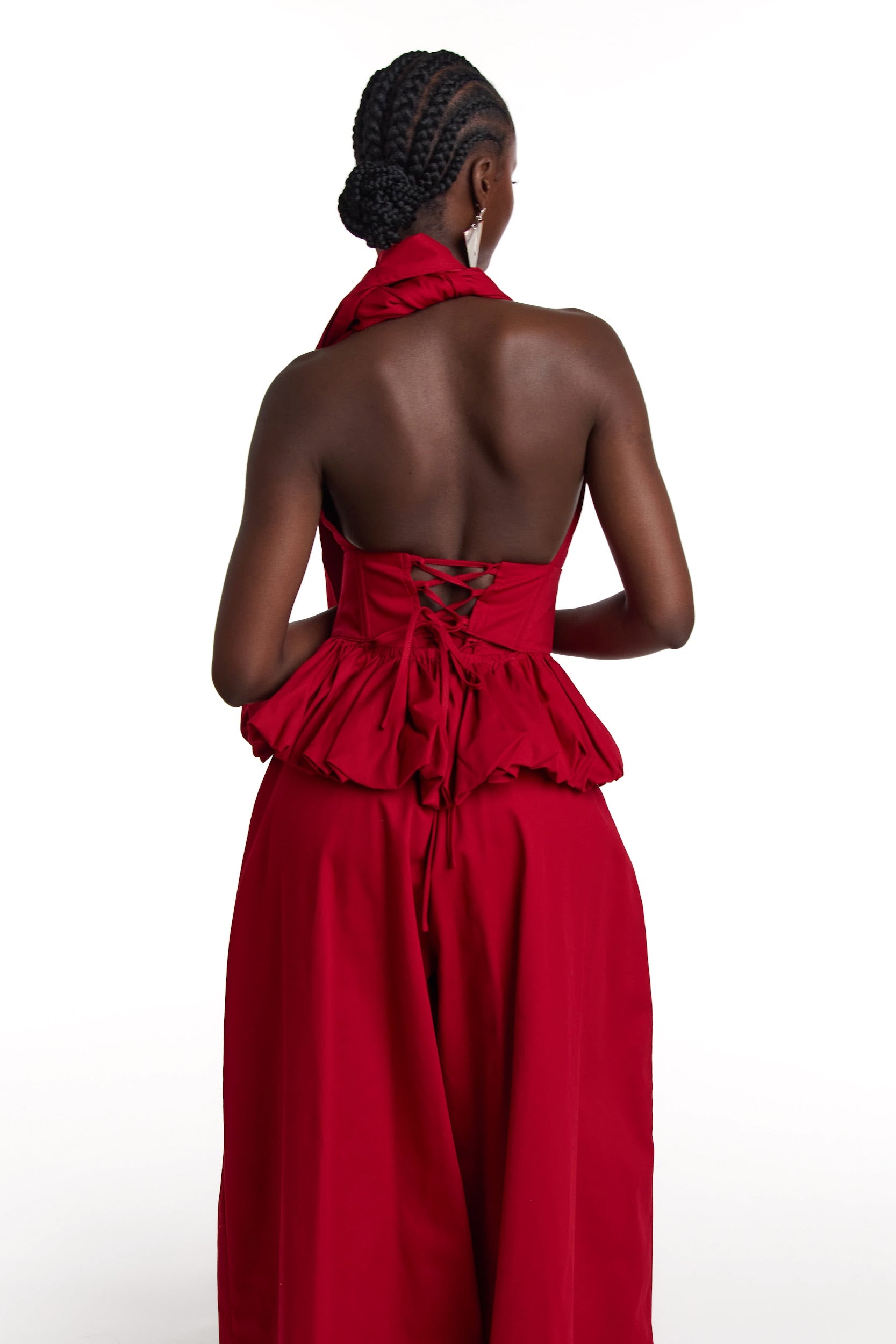 GRACE Peplum Top in RED