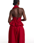GRACE Peplum Top in RED