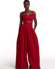 KIARA Wide Leg Pants in RED