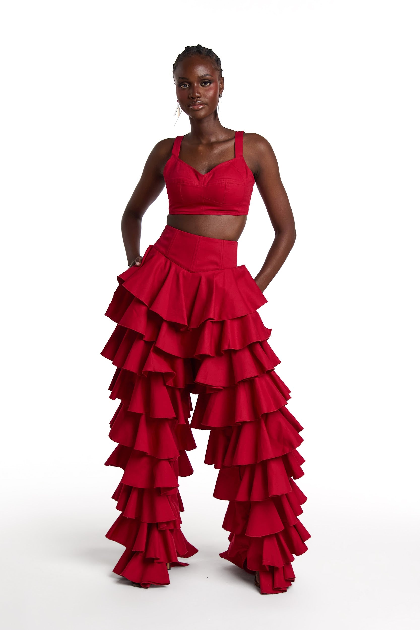 SERENA Crop Top in Red