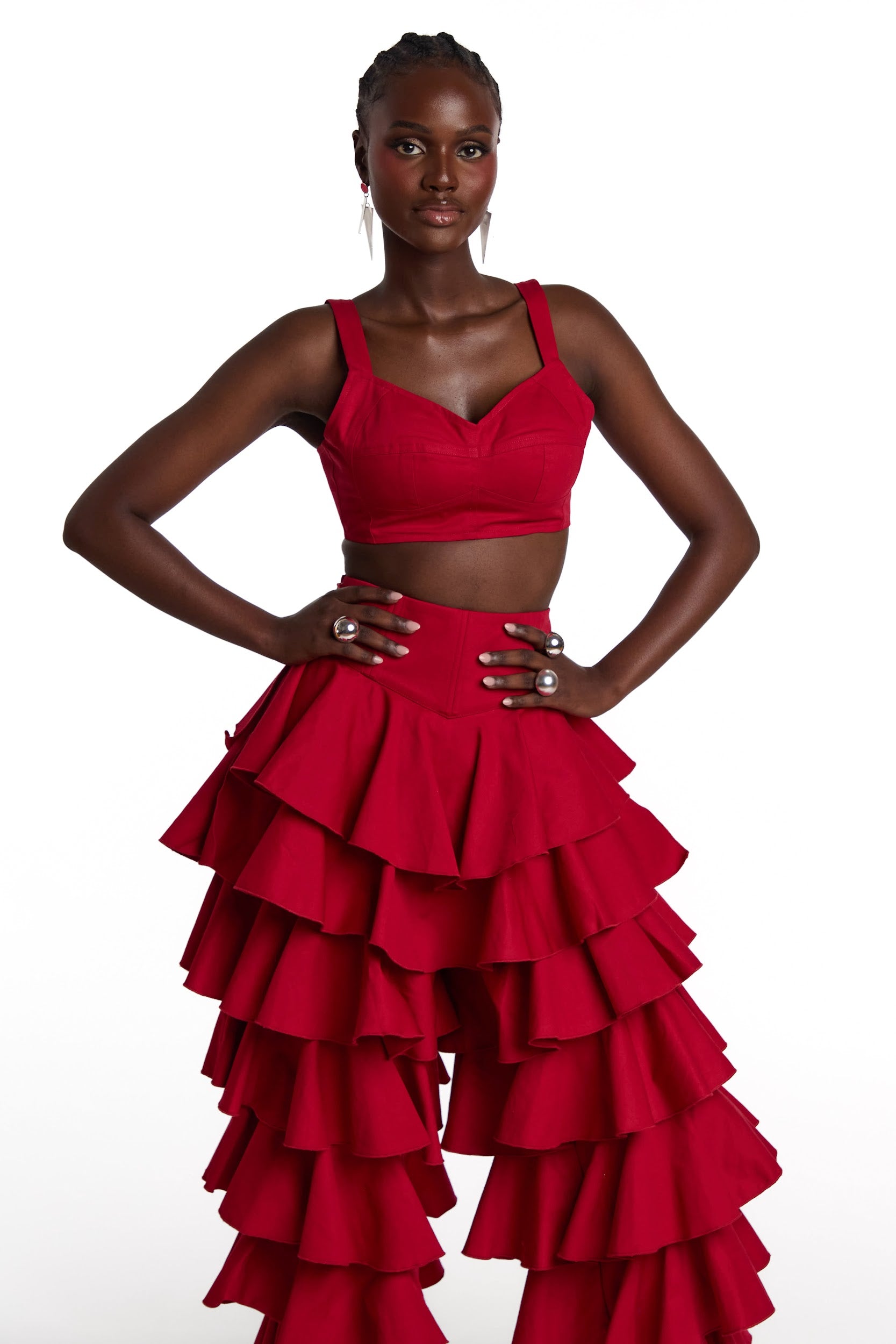 SERENA Crop Top in Red