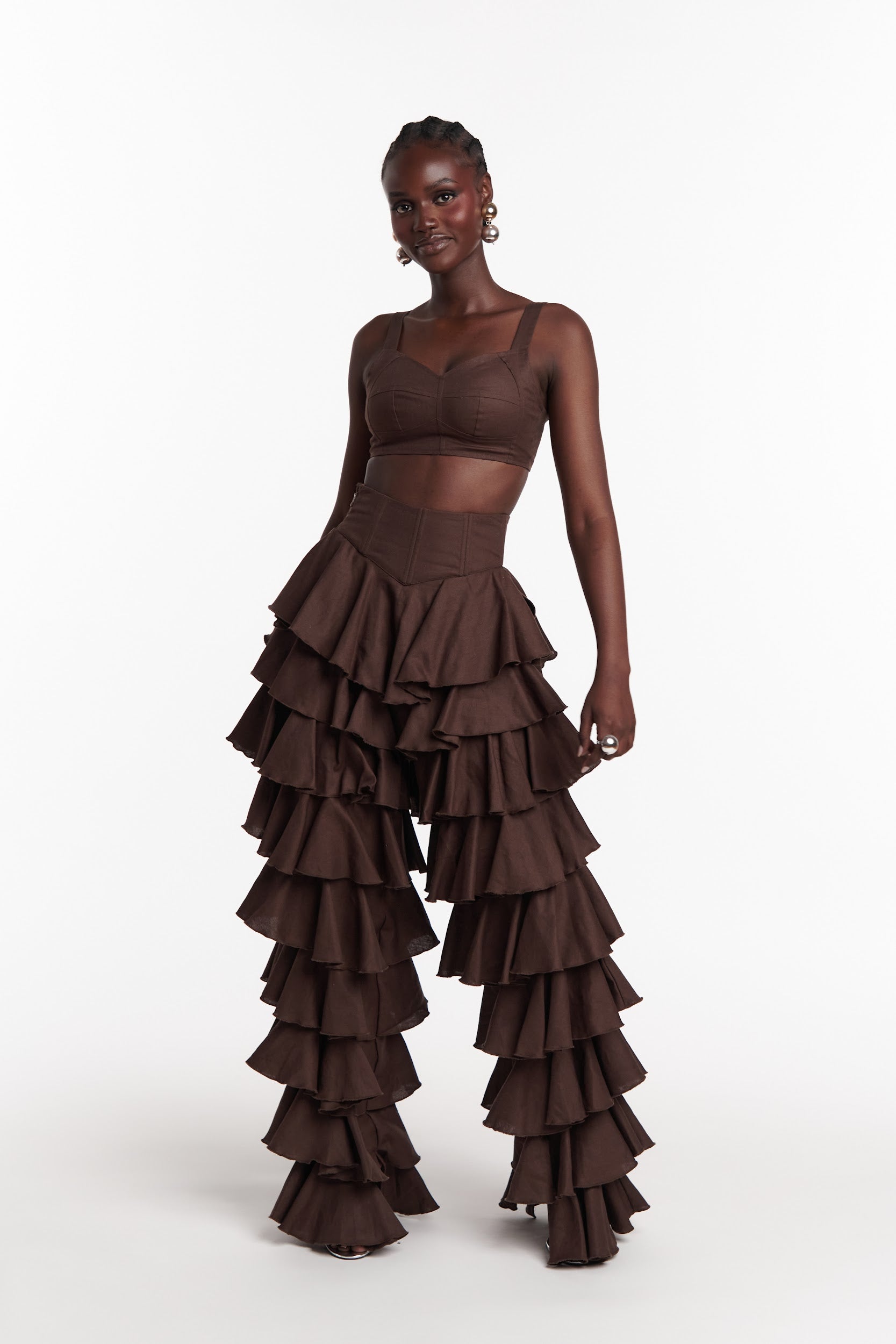 SERENA Crop Top in BROWN
