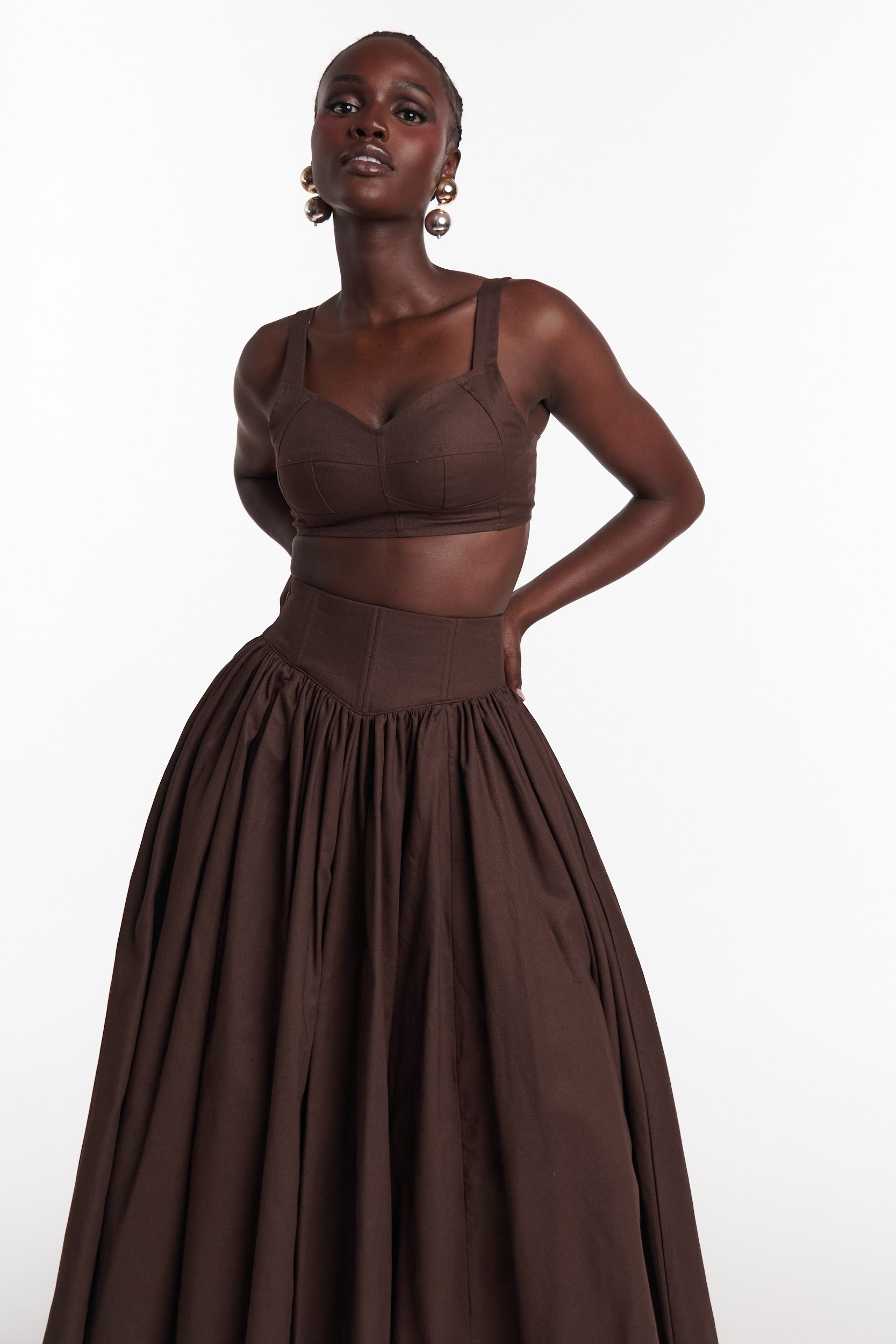 SERENA Crop Top in BROWN