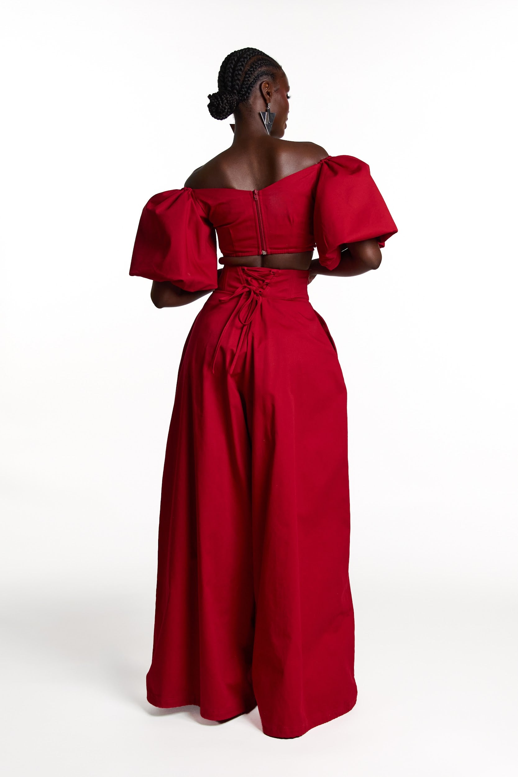 KIARA Wide Leg Pants in RED