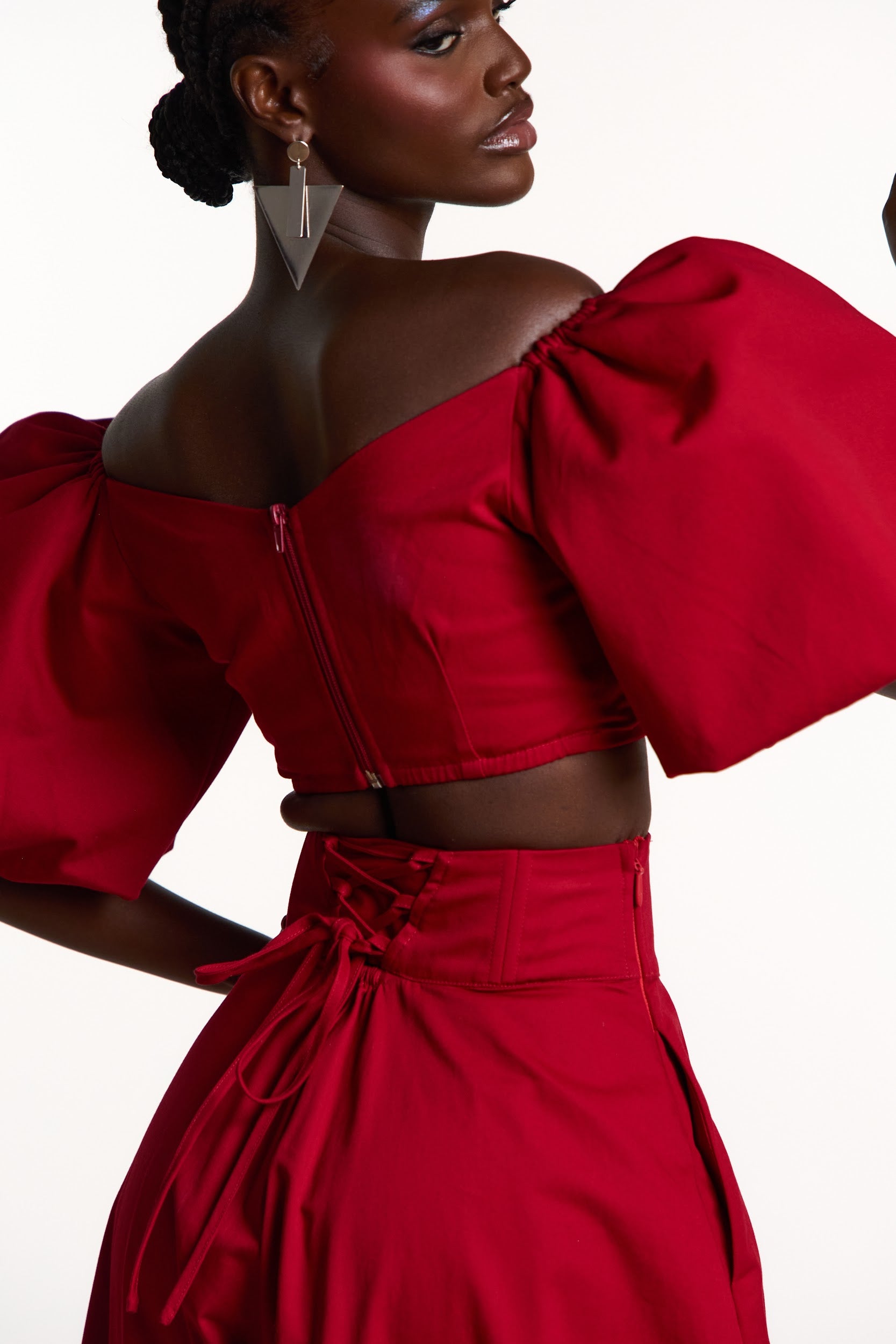 KIARA Wide Leg Pants in RED