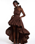 AMA Hi-low Dress in BROWN