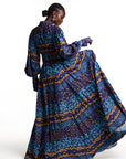 ANU BLUE MAXI SHIRT DRESS