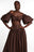 SKYE Puffy Sleeve Crop Top in BROWN