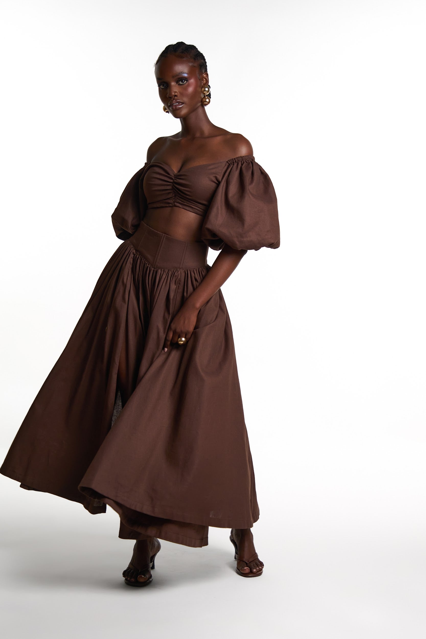 DANI Maxi skirt in BROWN