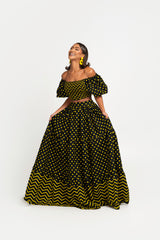 OGE Tiered African Print Maxi Skirt