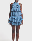 Light Denim FARA Ruffle top