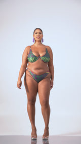 ANU GREEN WIRE BIKINI TOP