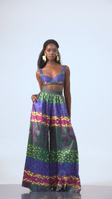 ANU GREEN WIDE LEG PANTS