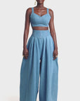 Light Denim KIARA Wide Leg Pants