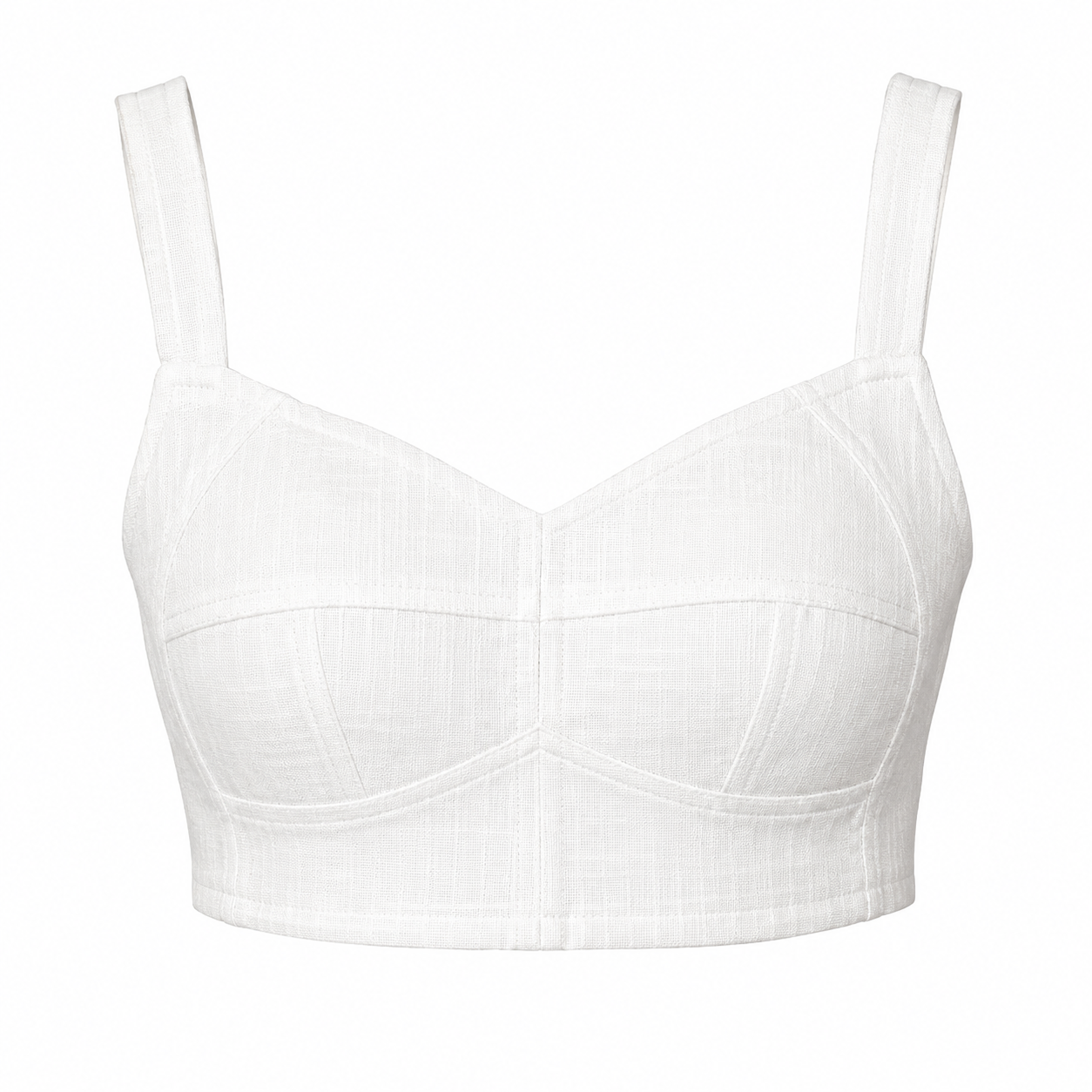 Linen SERENA Crop Top IN WHITE