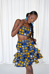 BOMA African Print Layered Mini Skirt SET