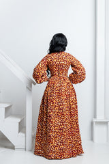 TUTU African Print V-Neck Maxi Dress