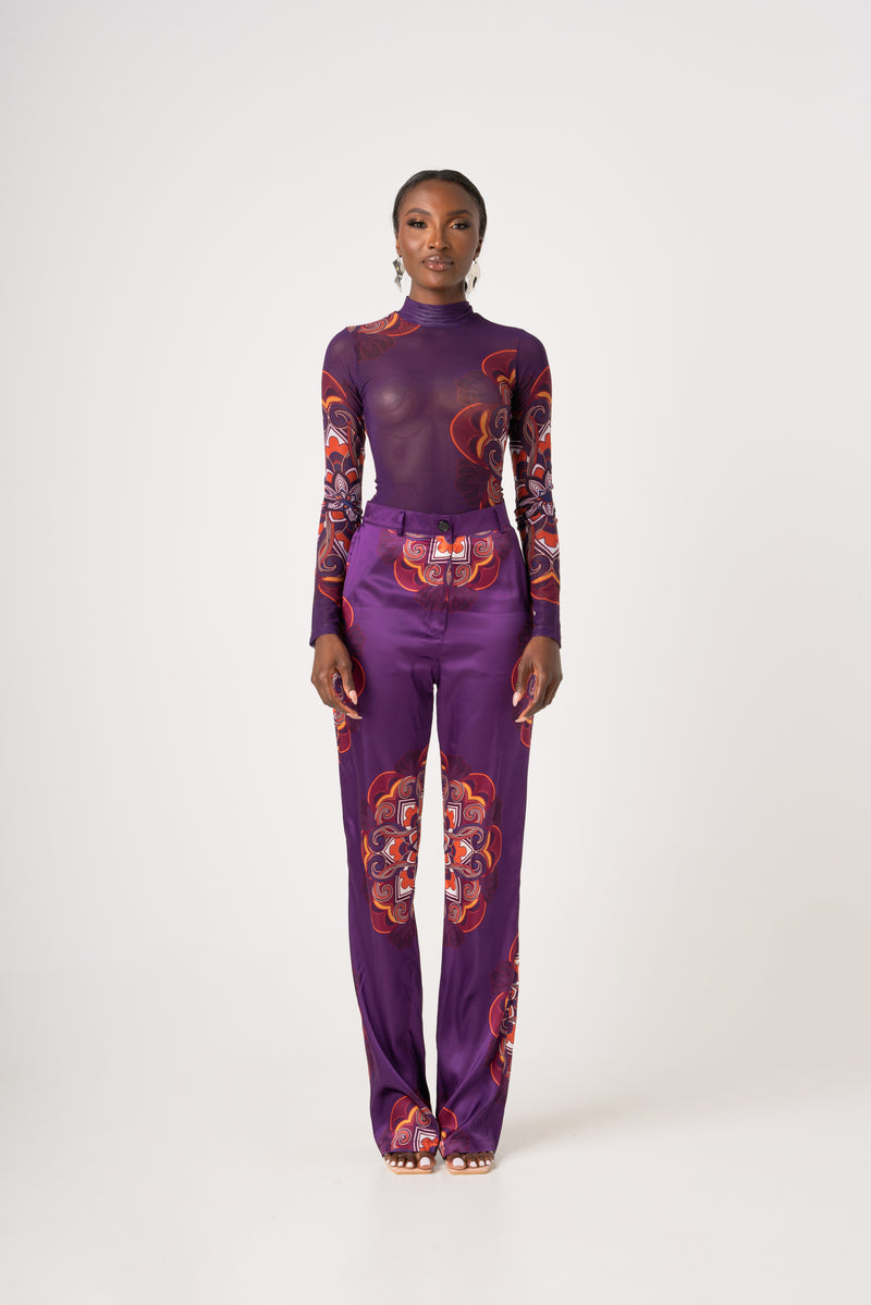 Purple mesh long sleeve top outlet