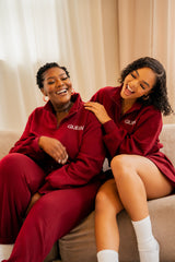 BURGUNDY QUEEN  Pullover SHORT Set
