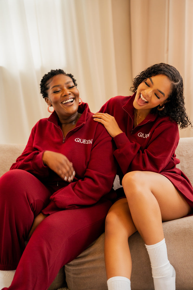 BURGUNDY QUEEN  Pullover SHORT Set