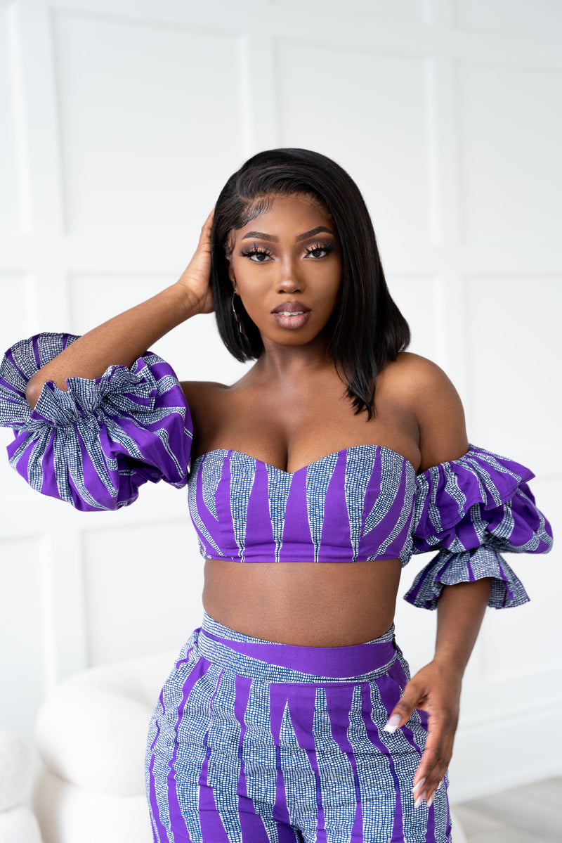 DUNNI African print crop top
