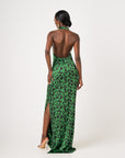 AZI SILK HALTER MAXI DRESS