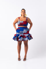 ABIKE African Print Layered Mini Skirt