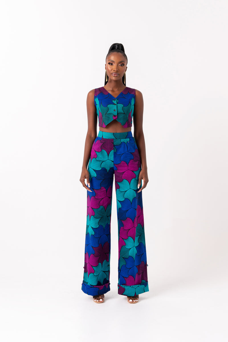 ZURI African Print high waist trousers ( 3 LENGTH)