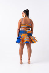 SOMIE African Print Layered Mini Skirt