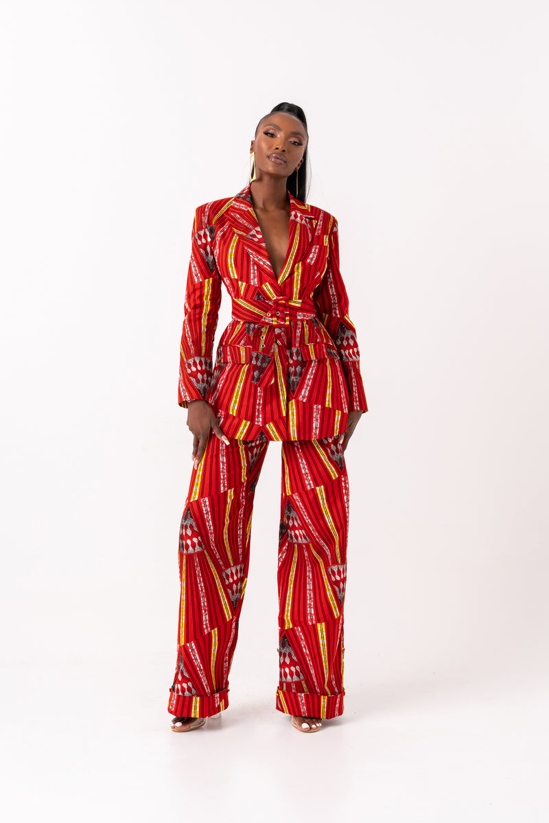 AFE African print Pantsuit BLAZER