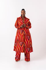 AFE African Print Trench Jacket