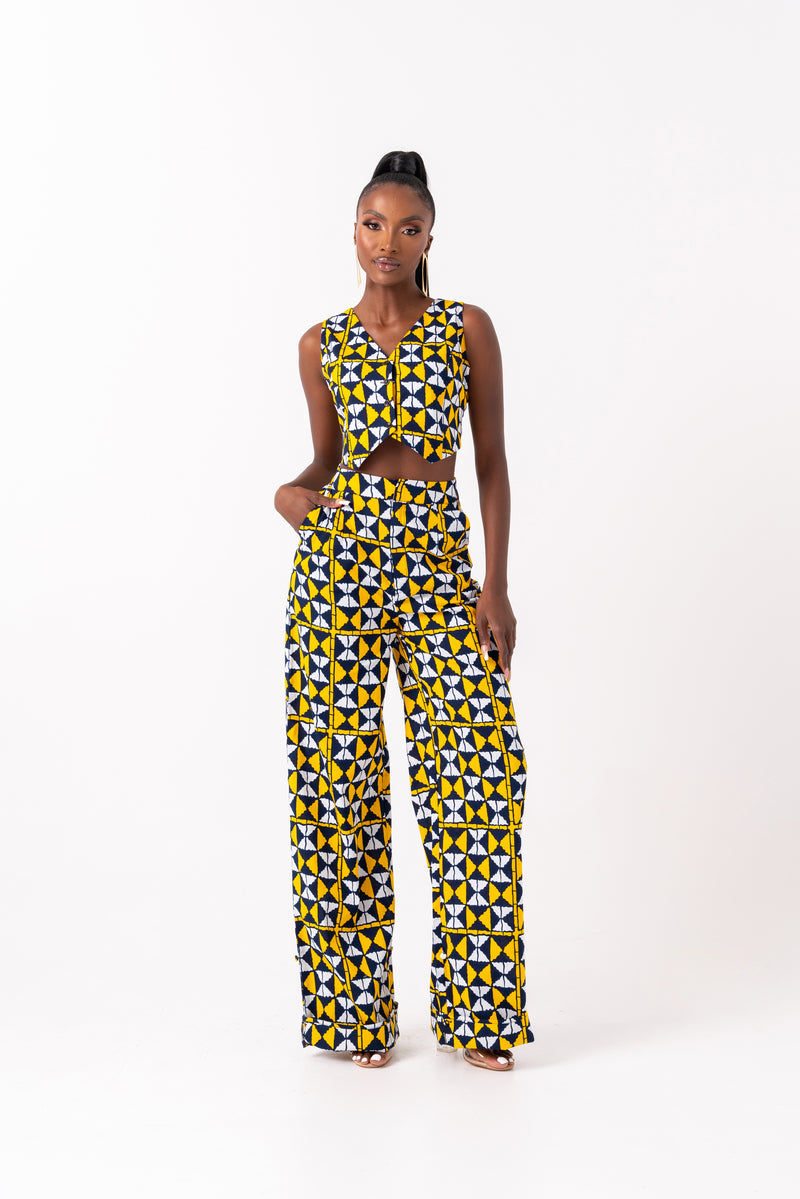 MOYO African print Pantsuit WAISTCOAT