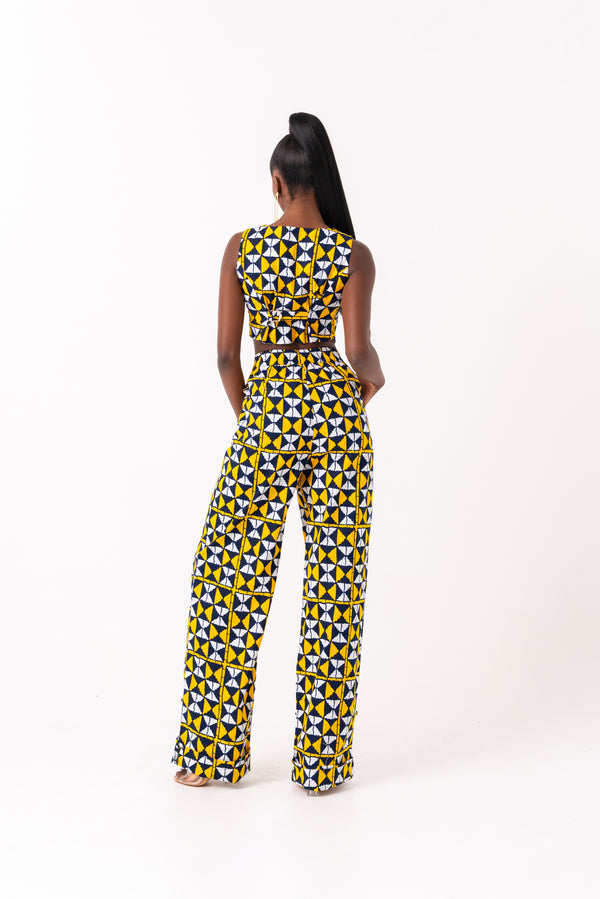 MOYO African print Pantsuit CROP WAISTCOAT