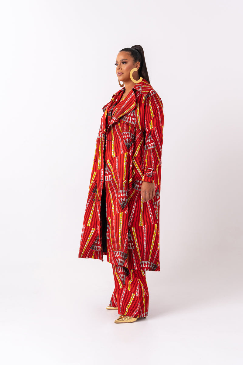 AFE African Print Trench Jacket
