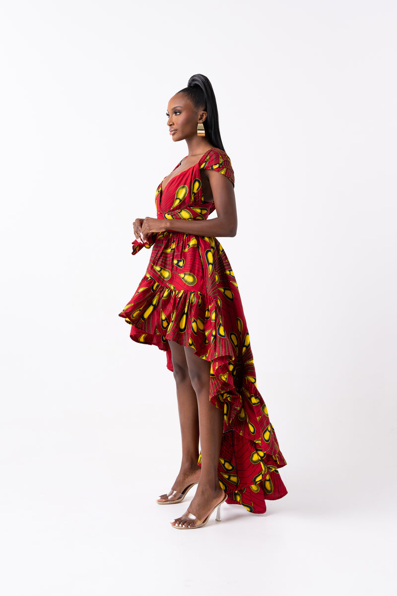 ELOHOR African Print Hi-low Infinity Dress