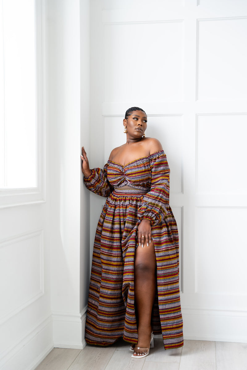 BINTA African Print Maxi Skirt