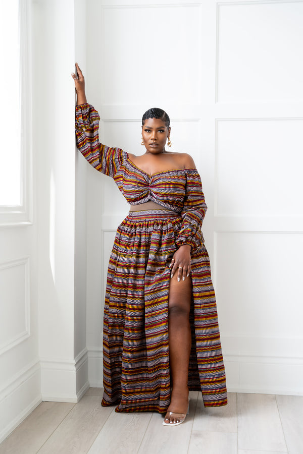 BINTA African Print Maxi Skirt