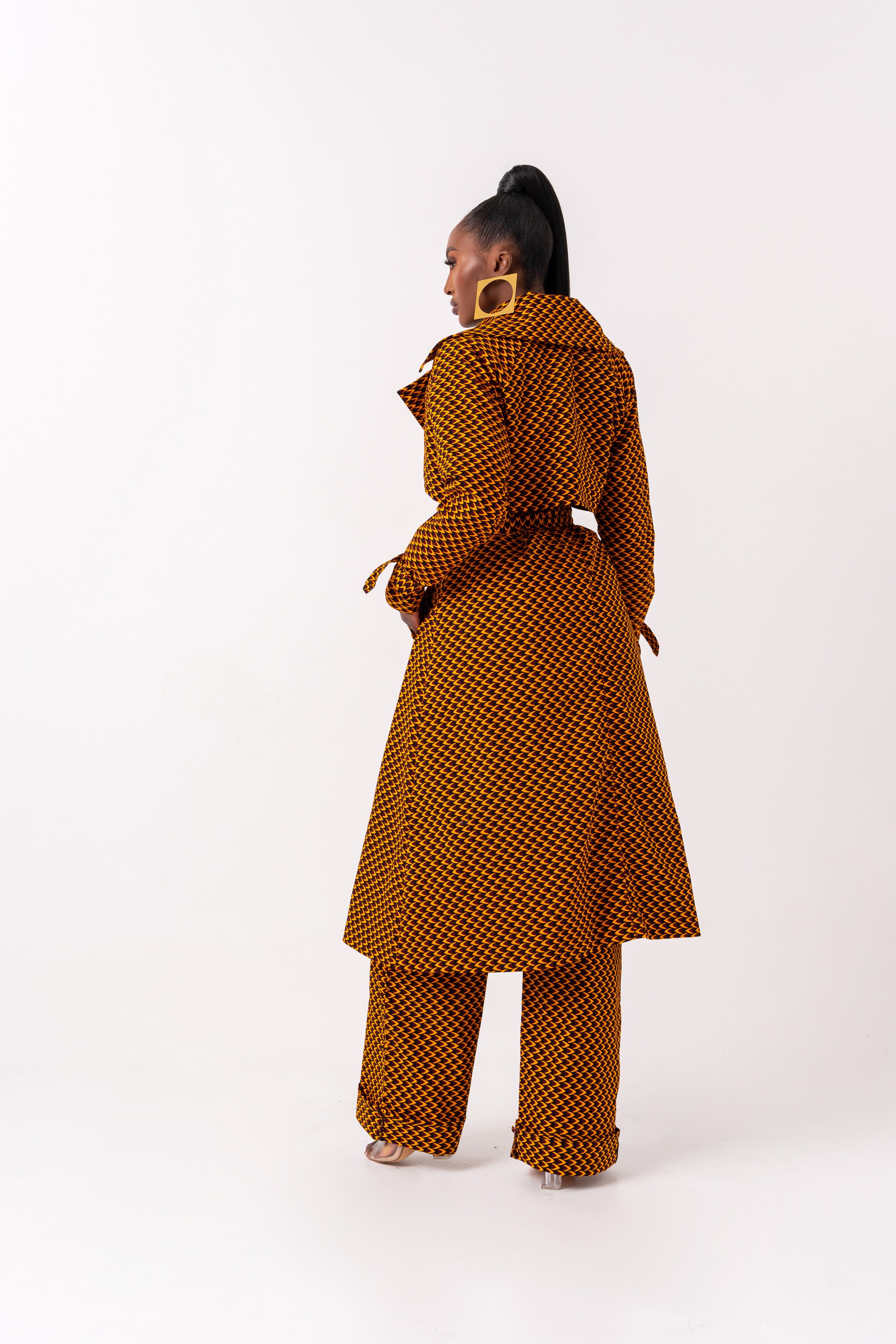 AGBANI African Print Trench Jacket