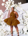 AGBANI African Print Flair Mini Infinity dress