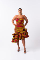 RITA African Print Layered Hi-low Skirt