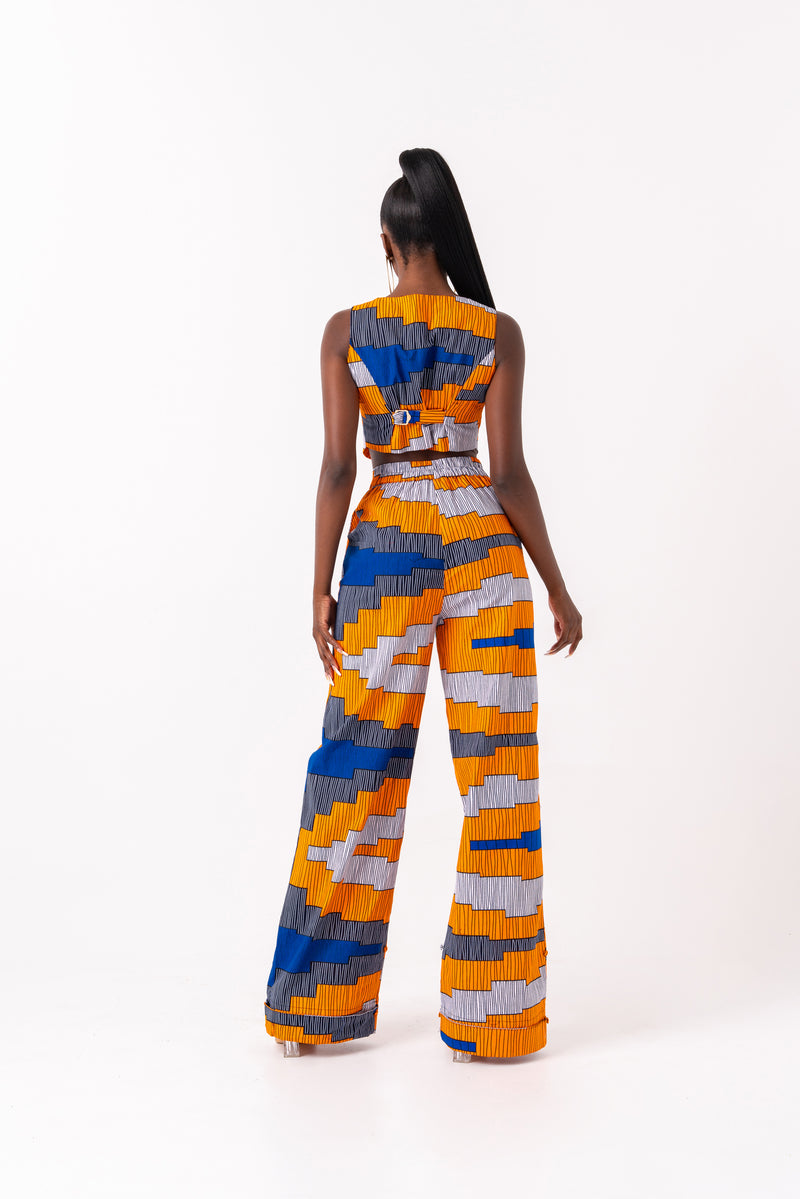 SOMIE African Print high waist trousers ( 3 LENGTH)