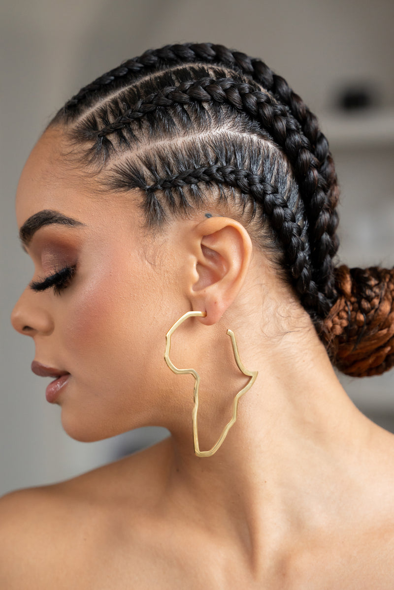 African Map Earrings