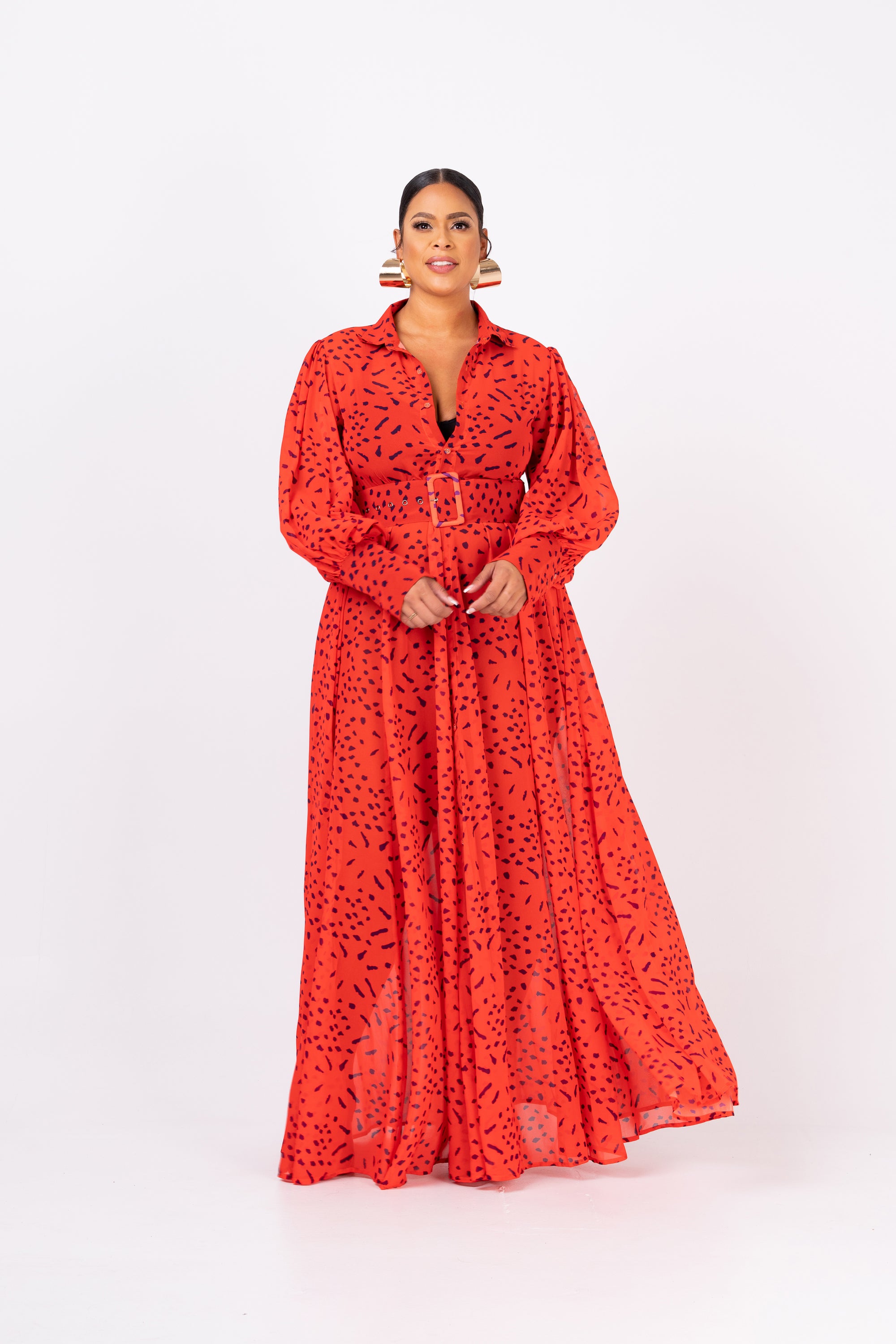 SAMIAH CHIFFON MAXI SHIRT DRESS