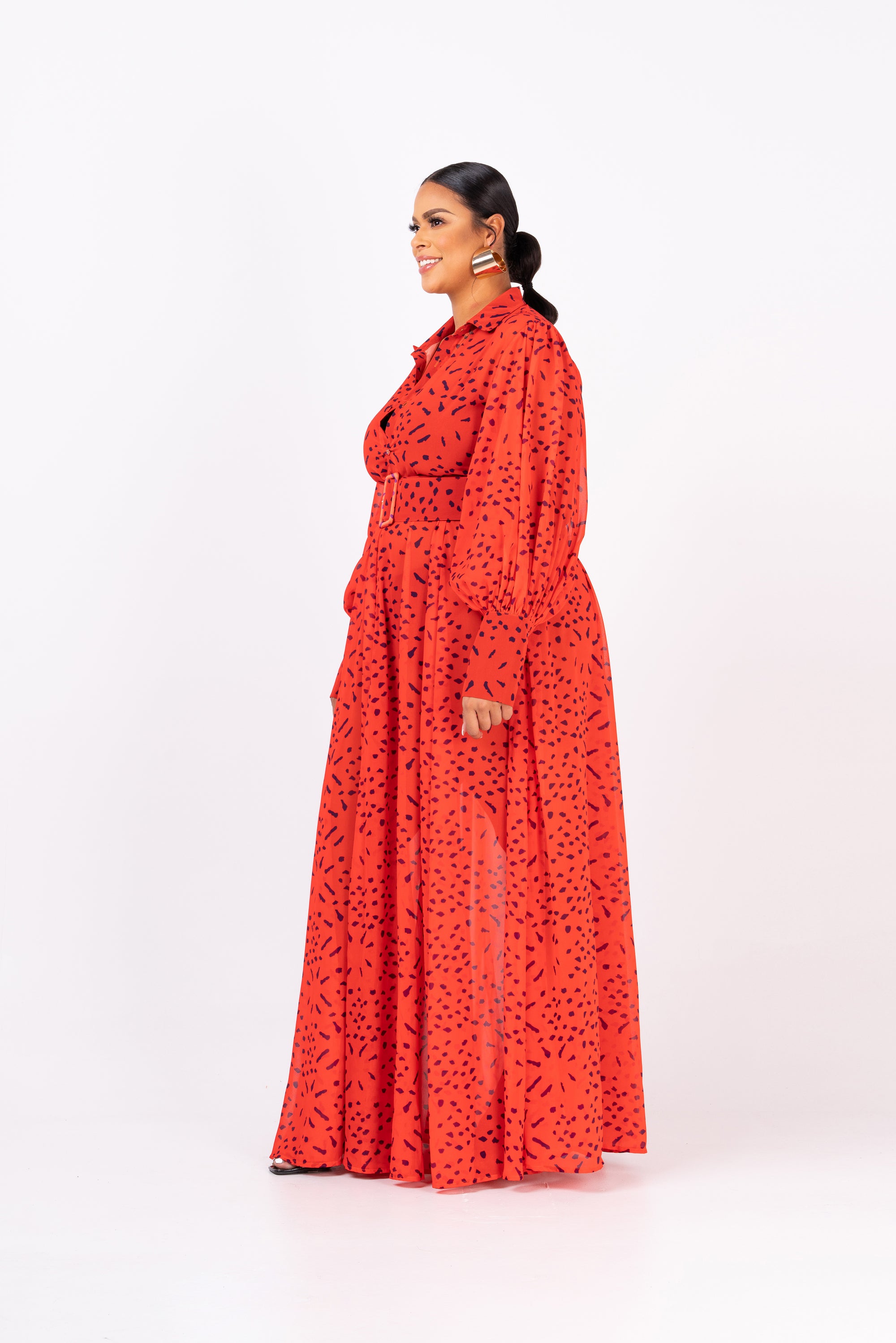 SAMIAH CHIFFON MAXI SHIRT DRESS