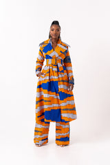 SOMIE African Print Trench Jacket