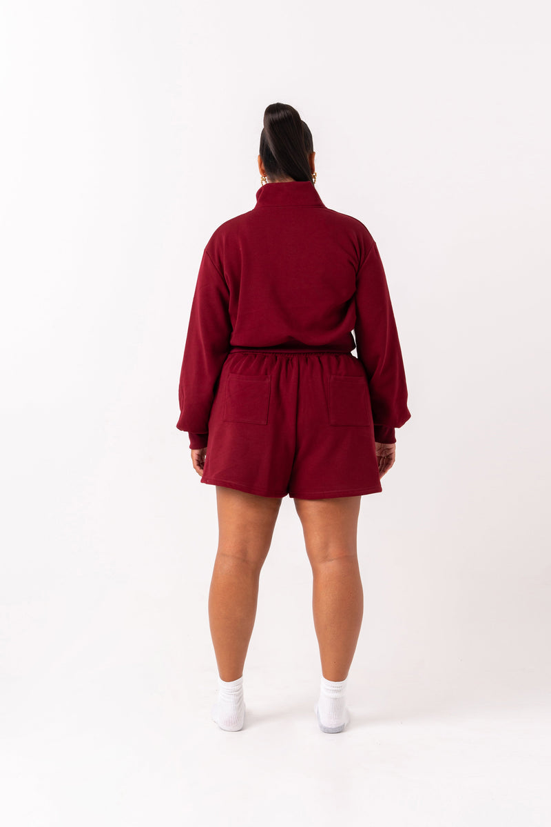 BURGUNDY QUEEN  Pullover SHORT Set