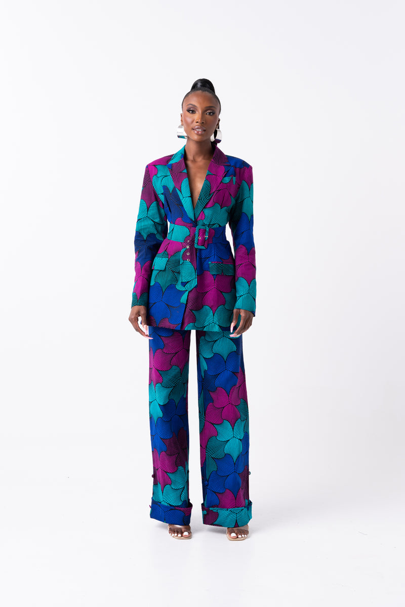 ZURI African Print high waist trousers ( 3 LENGTH)
