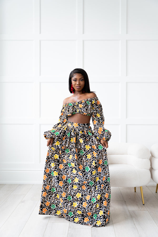 ABI African Print Maxi Skirt