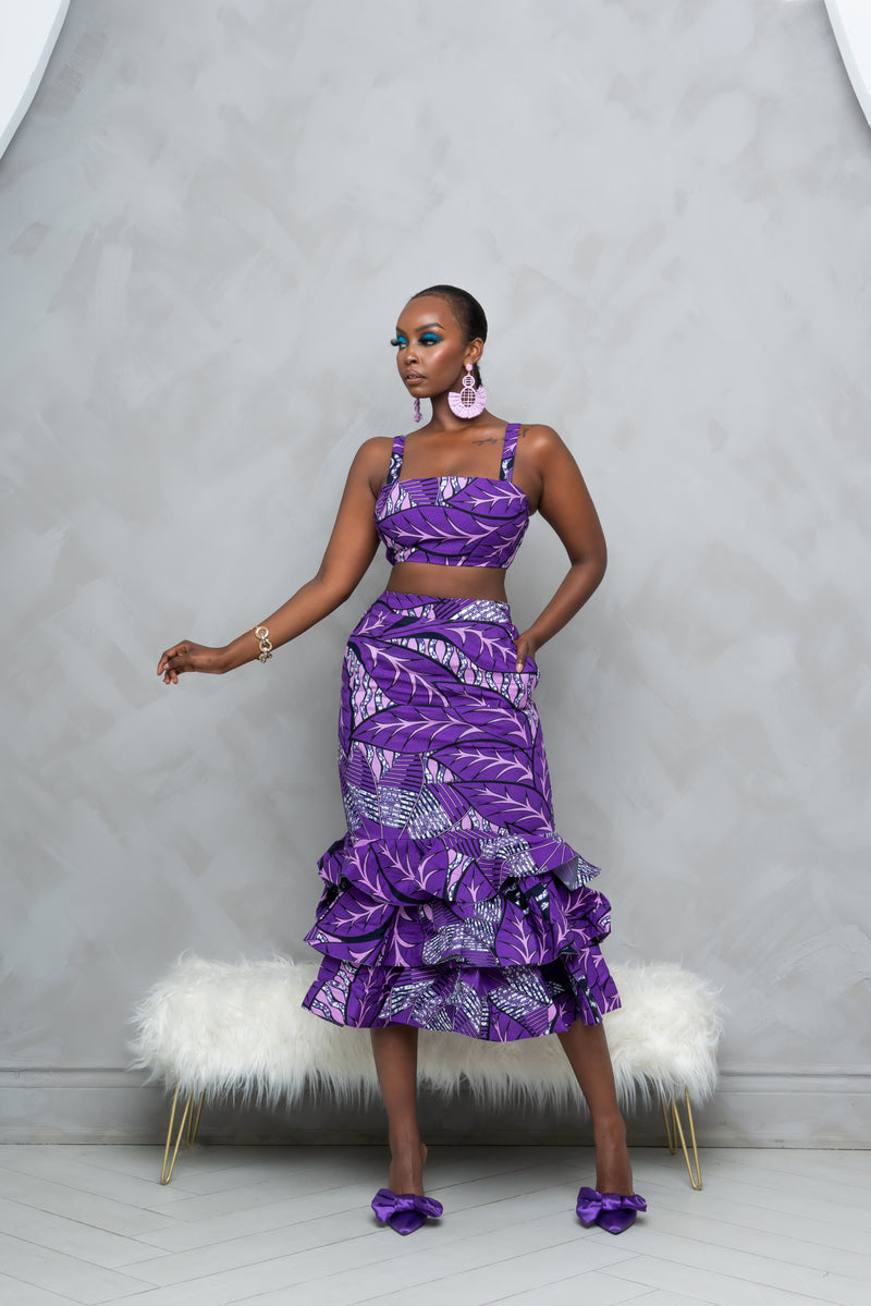 INI African Print Tube Crop Top