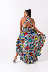 DUNSI African Print Hi-low Infinity Dress